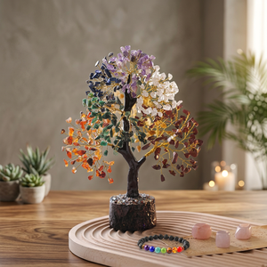 Arbre en Cristal des Sept Chakras Fait Main, Arbre en Pierres Précieuses Polies, Bonsaï pour la Décoration Feng Shui de la Maison et du Bureau - Product Image 4