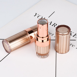 KH139 Ly <span class=keywords><strong>Mystory</strong></span> Tubes à rouge à lèvres vides de luxe roses fantaisie, en plastique, en forme de rayures, avec capuchon pompe or rose, diamètre 12,1 mm - Product Image 4