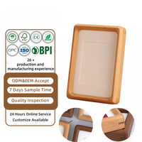 Cadre photo créatif en teck massif personnalisé avec passe-partout, fait main, durable et écologique pour la décoration intérieure