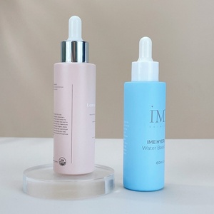 Emballage cosmétique de luxe 20ml 30ml 40ml 50ml 60ml 2oz Bouteille de sérum en verre givré beige rose violet bleu personnalisée avec compte-gouttes - Product Image 2