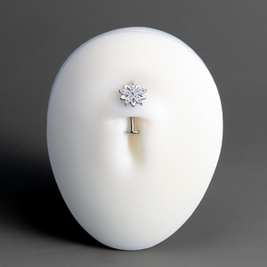 Métal éternel ASTM F136 Titane CZ Pavé CZ Flocon de <span class=keywords><strong>neige</strong></span> Filetage interne Anneau de ventre Piercing de corps pour nombril - Product Image 2