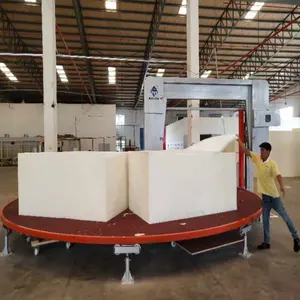 Rounded Working Table Horizontal Cutting Foam Machine