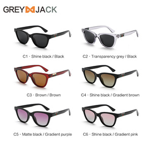 Lunettes de soleil Greyjack unisexes, monture PC, verres TAC, protection UV400, style œil de chat, lunettes de soleil tendance - Product Image 1