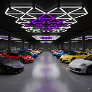 Hexagon Honeycomb Lamp for Car Wash &amp; Workshop,<strong>LED</strong> <strong>Work</strong> <strong>Lights</strong> for Garage Ceiling Parking Garage Luminaires,hexagon <strong>Led</strong> <strong>Light</strong> - Product Image 3