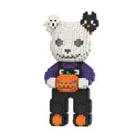 Oso de Peluche de 32 CM, Bloques de Construcción Educativos, Adornos para Sala de Estar, Decoraciones para Halloween y Navidad, Calavera de Calabaza