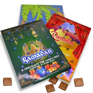 Scatola del calendario dell'avvento del Ramadan del cioccolato vuota personalizzata di natale del Ramadan di carta all'ingrosso