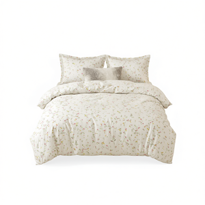 ชุดเครื่องนอนผ้าฝ้ายลายดอกไม้ 100% เนื้อนุ่ม ระบายอากาศได้ดี ความละเอียดสูง สไตล์เรียบหรูสำหรับห้องนอน - Product Image 2