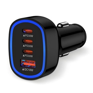 Chargeur de voiture 108W, charge rapide PD QC3.0, 4 ports USB C type C pour utilisation en voiture - Product Image 1