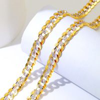 Collar de Cadena Cubana de Oro de 18K Hecho a Mano en Italia para Hombre, Cadena para Suéter, Sensación de Alta Gama, Joyería para Mujer, Certificado Internacional