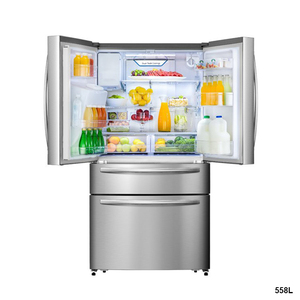 Refrigerador con Congelador de Acero Inoxidable de 536L, con Puerta Francesa, Compresor, Sin Escarcha, Portátil, para Uso en Hoteles y Hogares - Product Image 1