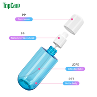 Bouteille PET en forme de capsule unique de 100 ml et 240 ml avec tête de pompe assortie et capuchon de protection pour le remplissage de sérum de soin de la peau, sérigraphiée