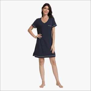 Custom Women's Nightgown Slogan Graphic Print Bamboo Nightdress Night Gown Women Clothing Manufacturer Vietnam - Product Image 1
