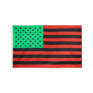 Huiyi Customized New brand 2024 Stock Sale Country flags US Polyester Perfect Quality 3x5ft Afro American Flag