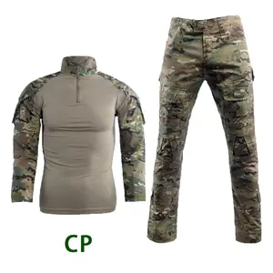 Double Safe Custom Long Sleeve Tactical Shirt Multicam Tactical Clothing Camouflage Uniform g3 g2 frog Black camouflage Suit