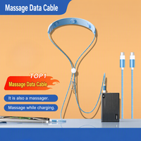 Cordon tressé multifonctionnel 100W PD à charge rapide avec double connecteur Type C pour appareils intelligents Type C, servant également de masseur de cou portable