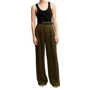 Wholesale Linen Pleated Trousers <b>Pants</b> Wide Leg Summer ODM Low MOQ - Product Image 1