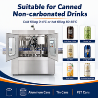 Machine de remplissage automatique de canettes en aluminium rotative 3 en 1 pour boissons liquides, jus, thé, café, lait de soja, boissons énergisantes en acier inoxydable