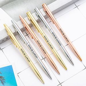Wholesale Custom Logo Classic Rose Gold Ball Point <b>Pen</b> Advertising Stationary Promotion Business Gift Metal Gold Ballpoint <b>Pen</b> - Product Image 1