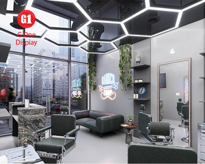 การออกแบบตกแต่งภายในร้านตัดผมสุดหรู |   เฟอร์นิเจอร์ตกแต่งร้านเสริมสวยชายแบบกำหนดเอง & สถานีตัดผมไม้เนื้อแข็ง Dero - Product Image 4