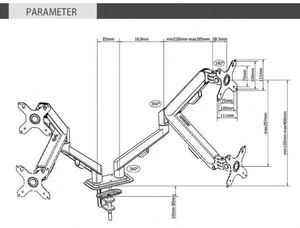 <b>White</b> Dual Monitor Arm Mount <b>Computer</b> Monitor Bracket Suporte <b>Desk</b> mount Stand - Product Image 6