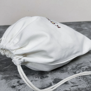 Sac à chaussures en coton de luxe imprimé avec logo personnalisé, en sergé de coton doux avec cordon de serrage pour emballage cadeau - Product Image 2