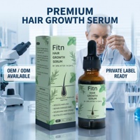 Sérum de croissance capillaire à l'huile de ricin et au romarin, formule à base de plantes biologiques, nourrissant, pour hommes et femmes, sans prostaglandine, étiquette privée, vente en gros