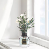 Diffuseur de parfum d'ambiance sans flamme à bâtonnets décoratifs en fleurs séchées, parfum floral, 50 ml
