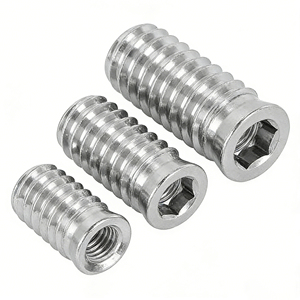 Tuercas de inserción hexagonales avellanadas para carpintería de la fábrica Bibo Yaente con roscas internas y externas, rosca trapezoidal - Product Image 2