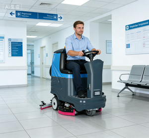 เครื่องขัดพื้นไฟฟ้าแบบนั่งขับสำหรับงานหนัก รุ่นใหม่ อัตโนมัติ สำหรับทำความสะอาดพื้นในห้างสรรพสินค้า โรงพยาบาล และคลังสินค้า - Product Image 1