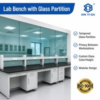 Banc de travail de laboratoire contemporain entièrement en acier, portes à charnières, surface époxy, modèle 1500/2000*750*800 pour laboratoire scientifique, école, atelier