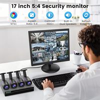 Moniteur de caméra de sécurité Eyoyo 17 pouces 1280x1024 5:4 170° de vue Panneau ASV Temps de réponse de 0 ms Haut-parleur intégré / Entrées VGA/BNC