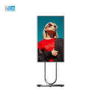Chariot d'affichage numérique mobile 32 43 pouces, écran LCD publicitaire sur roulettes pour la vente au détail, les expositions et les stands de salons professionnels