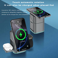 Stasiun Pengisian Daya Nirkabel Cepat 3-in-1 15W Magnetik Lipat Qi2 untuk Ponsel, Desain Portabel, Multifungsi Berputar
