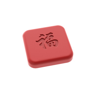FZF Door Stop Rubber Square Red Chinese Style Wall Mount Anti Collision <b>Buffer</b> <b>Pad</b> For Door Handle Refrigerator - Product Image 5