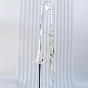 FOCUS FTB-450S <span class=keywords><strong>de</strong></span> trombone <span class=keywords><strong>de</strong></span> style mexicain classique Instrument <span class=keywords><strong>de</strong></span> trombone Bb/C plaqué argent fait à la main avec étui - Product Image 5