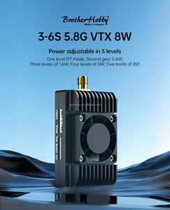   Trasmettitore Video Avenger <span class=keywords><strong>3</strong></span>-6S 5.8G VTX 8W per Droni UAV, 48CH PIT 0.6W 1.6W 5W 8W Regolabile, IRC Drone Brother Hobby - Product Image 3