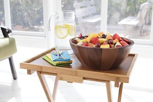 Tazón Redondo Grande de Madera de Acacia Natural, Diseño Moderno <span class=keywords><strong>y</strong></span> Ecológico, para Ensaladas <span class=keywords><strong>y</strong></span> Servir Frutas <span class=keywords><strong>y</strong></span> Cereales, Vajilla de Madera Hecha a Mano - Product Image 3