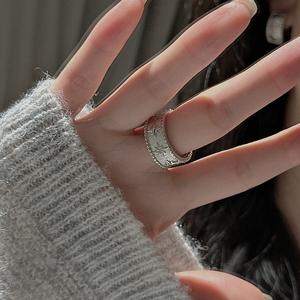 Anillo de Plata de Ley S925 con Diseño de Estrella de Seis Puntas, Simple, Moderno, Vintage, Geométrico, Informal, Abierto, con Nicho - Product Image 3