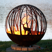 Boules de feu en acier Corten pour jardin Boules de feu en métal Boule de feu Décoration extérieure