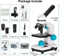 Monocular Microscope for Students 40X-2000X Magnification Microscopes for Beginners with Dual LED Illumination Phone Adapter