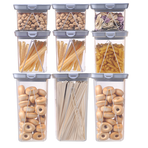 Kitchen Cereal Container Clear Food Storage with lids Plastic Containers Flip Top containers Set