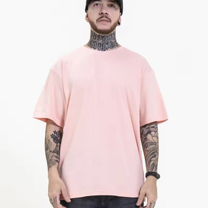 T-shirt surdimensionné personnalisé pour homme en coton épais 250g pré-rétréci, à épaules tombantes, motif uni imprimé, de bonne qualité, en tissu tricoté - Product Image 3