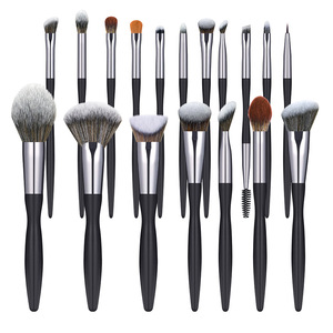<span class=keywords><strong>MIOU</strong></span> - Juego de 16 Brochas de Maquillaje de Pelo Sintético con Mangos de Plástico para Rostro y Ojos, Incluye Brocha para Brillo Labial y Rímel, Compatible con Bolsa de Brochas - Product Image 1