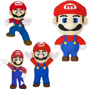 85-100Cm Bộ Sưu Tập Trò Chơi Lắp Ráp Kim Cương Gạch Thợ Thợ mỏ Ma Thuật Super Mario Bros Jumbo Khổng Lồ Xếp Chồng Xây Dựng Khối Con Số Đồ Chơi