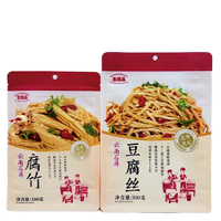Feuilles de tofu personnalisées de qualité alimentaire avec sacs scellés à huit côtés, fermetures éclair et trous ronds pratiques