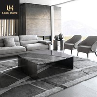 Table basse de salon en acier inoxydable avec plateau en marbre de luxe, design moderne, personnalisable