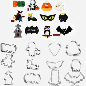 Moules à biscuits en acier inoxydable de 20 ans, en forme de hibou fantôme, de chauve-souris, <span class=keywords><strong>emporte</strong></span>-pièces en métal pour Halloween - Product Image 1