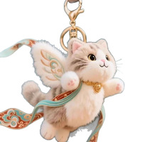 Porte-clés fantaisie en peluche super douce en coton PP brodé, motif cerf neuf couleurs, 12 cm, accessoires pour sac à dos, vente en gros