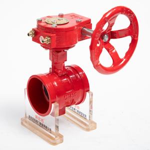 วาล์วผีเสื้อแบบมีร่อง DN80 สำหรับดับเพลิง วาล์วผีเสื้อแบบเกียร์หมุนด้วยมือ - Product Image 3