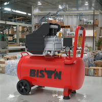 Fabriqué en Chine compresseur d'air industriel monocylindre portable Bison 2.5hp 8bar 50litres à entraînement direct